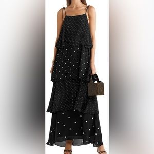 ANINE BING  Tiered Daisy Maxi Dress in black & white (M)